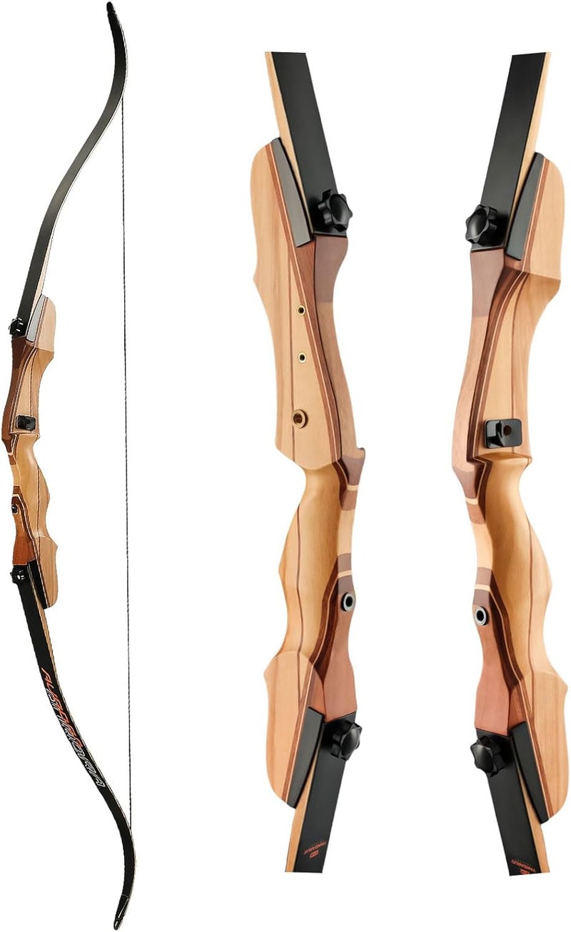 motion zeus Standard Target Archery for Adult & Youth Beginner, 62 Inch Wooden Takedown Recurve Bow for Training,Hunting, Practice & Competition（20-50lbs） - Image 1
